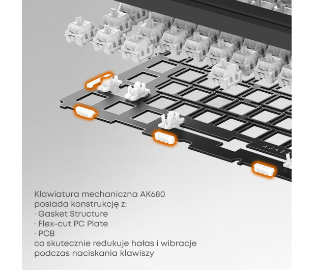 Ajazz AK680 MAX (8+8K) Magnetic Switch Blue White Dark Blue RGB - 1536360 - zdjęcie 9